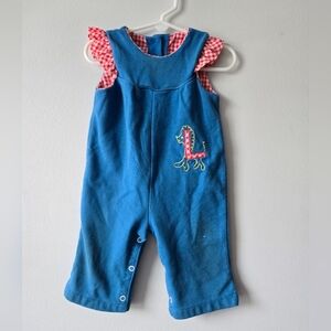Vintage Blue Overalls L Poodle